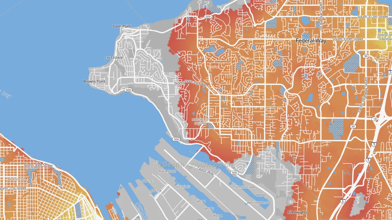 Transit Grade map of 98422, WA