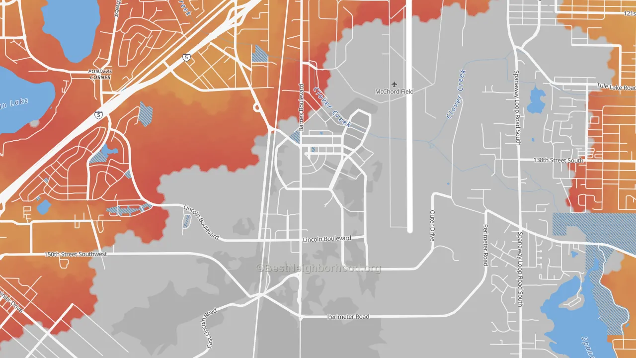 Transit Grade map of 98438, WA
