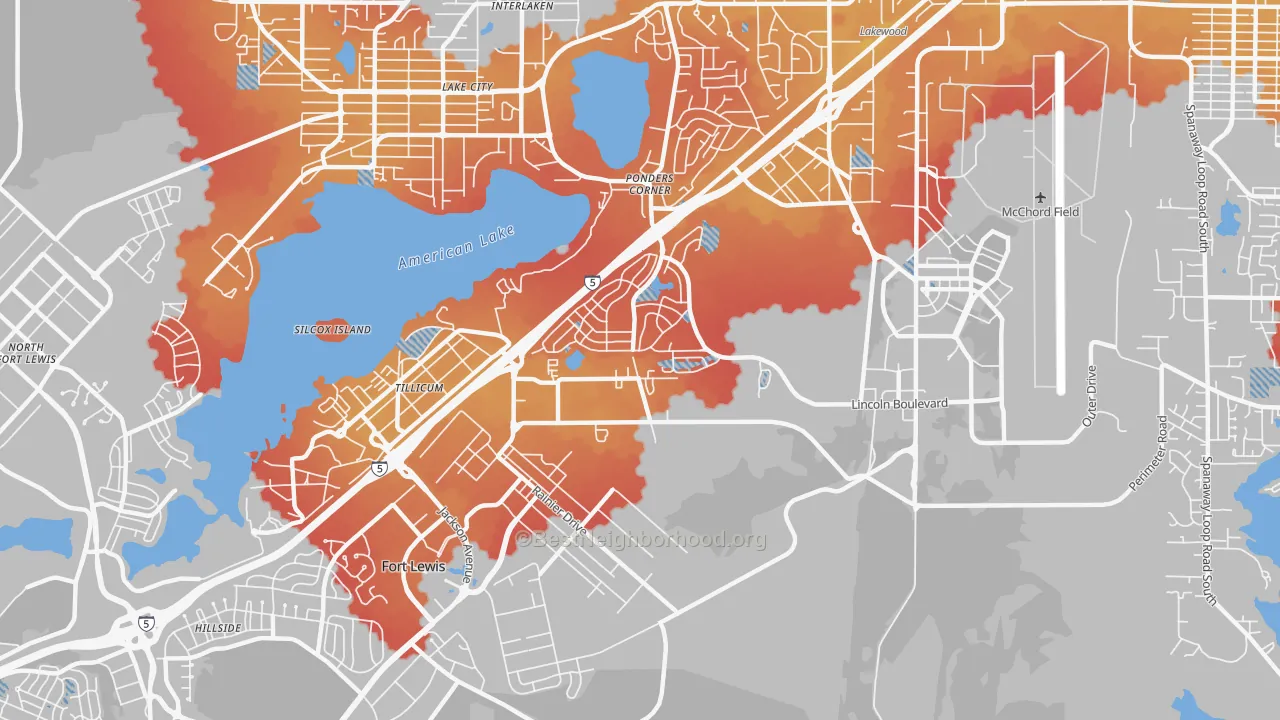 Transit Grade map of 98439, WA
