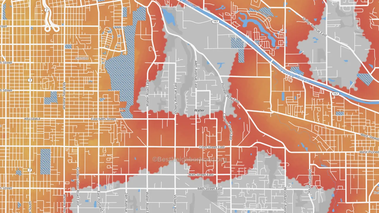 Transit Grade map of 98443, WA