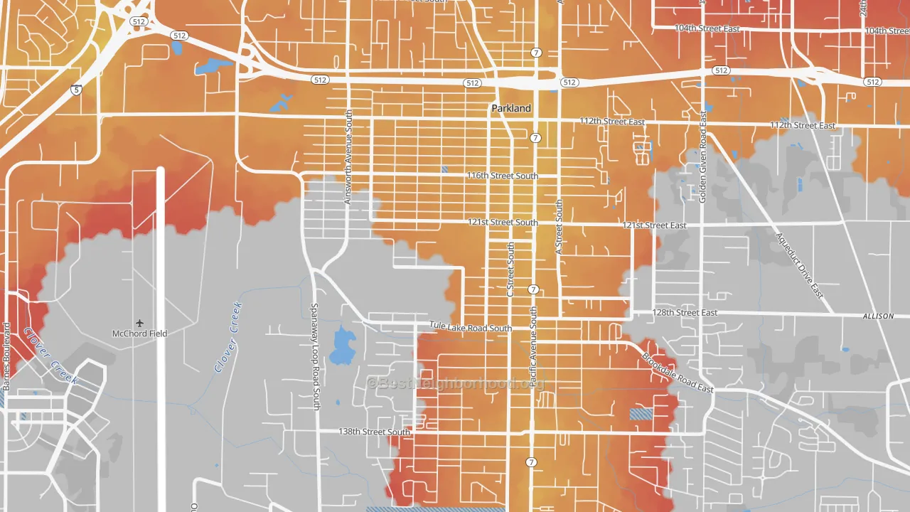 Transit Grade map of 98447, WA