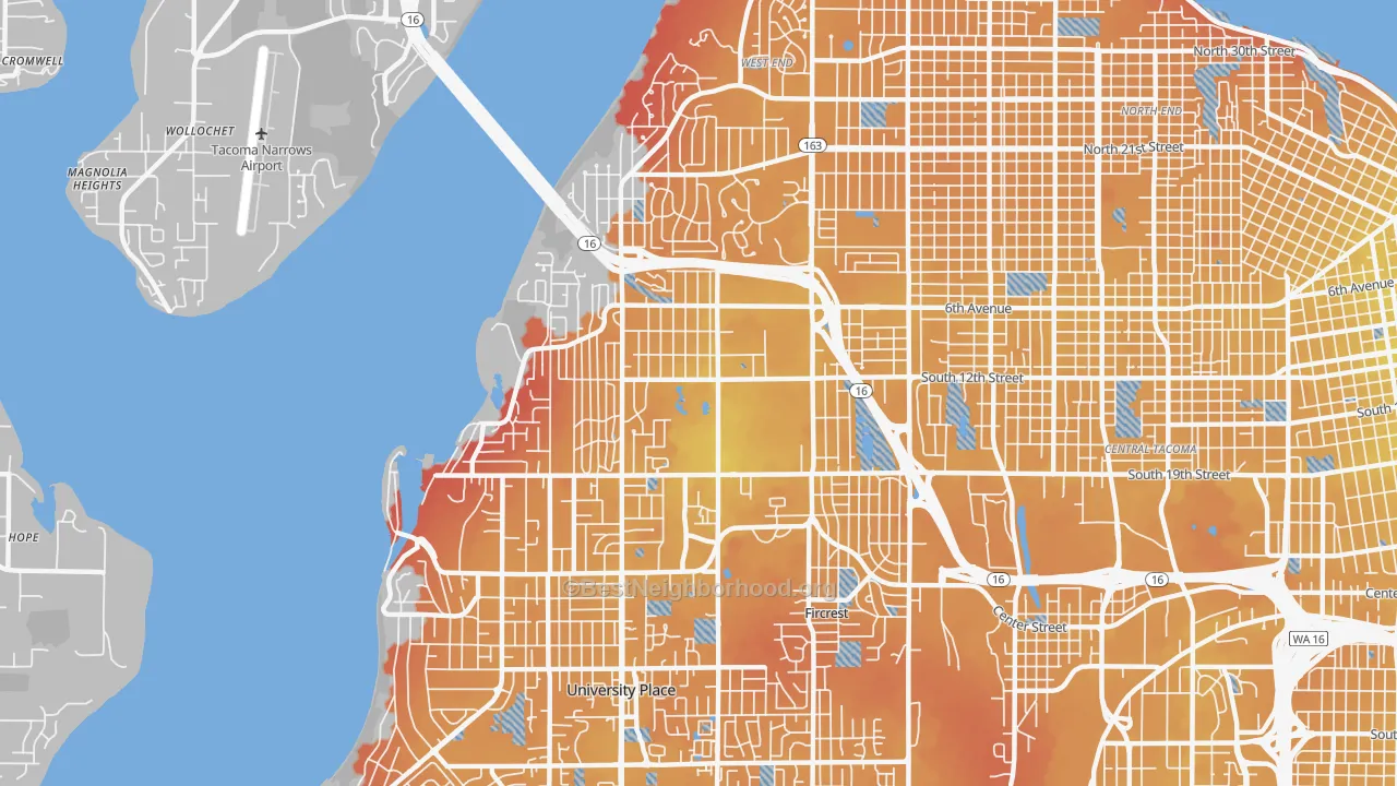 Transit Grade map of 98465, WA