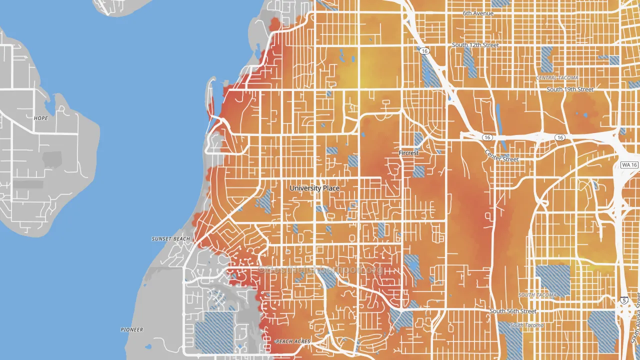 Transit Grade map of 98466, WA