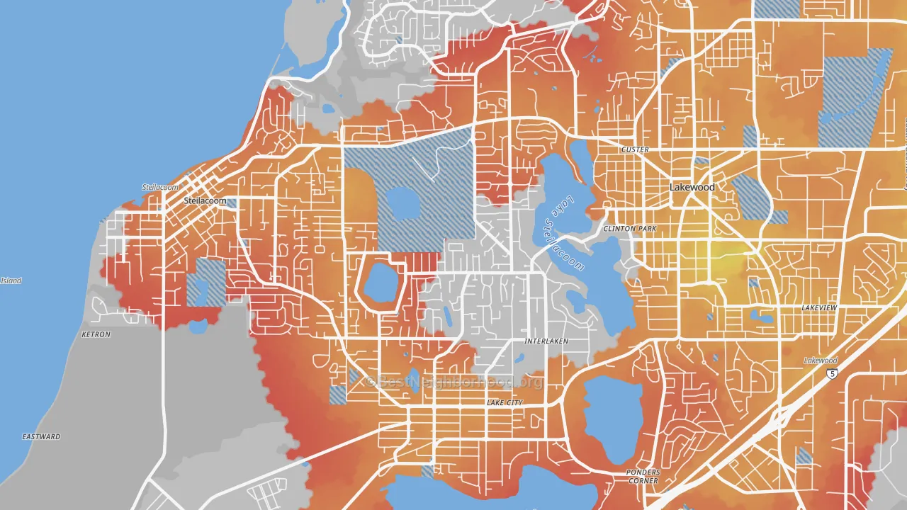 Transit Grade map of 98498, WA
