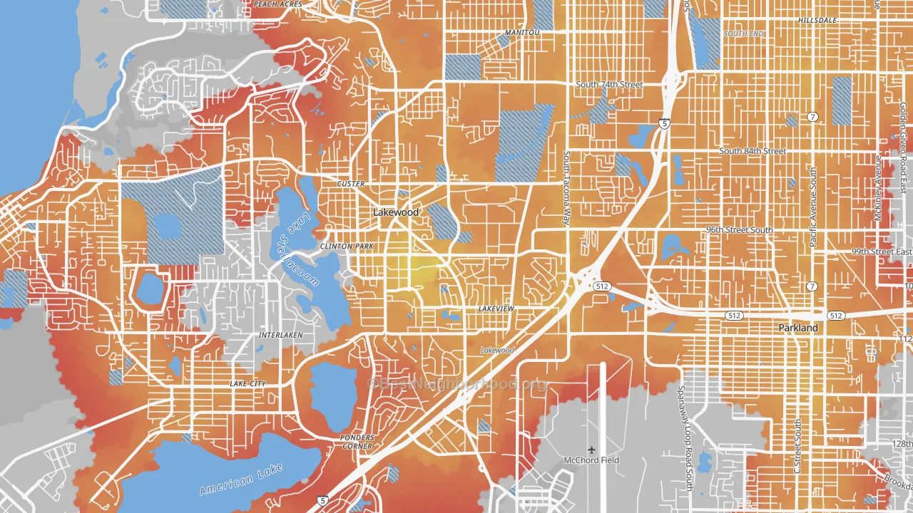 Transit Grade map of 98499, WA