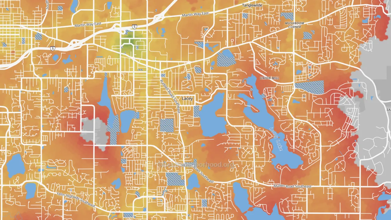 Transit Grade map of 98503, WA