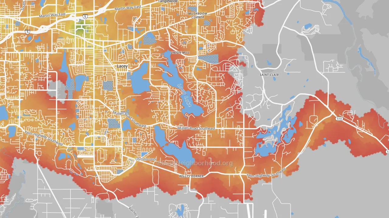 Transit Grade map of 98513, WA