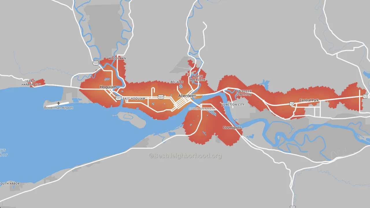 Transit Grade map of 98520, WA