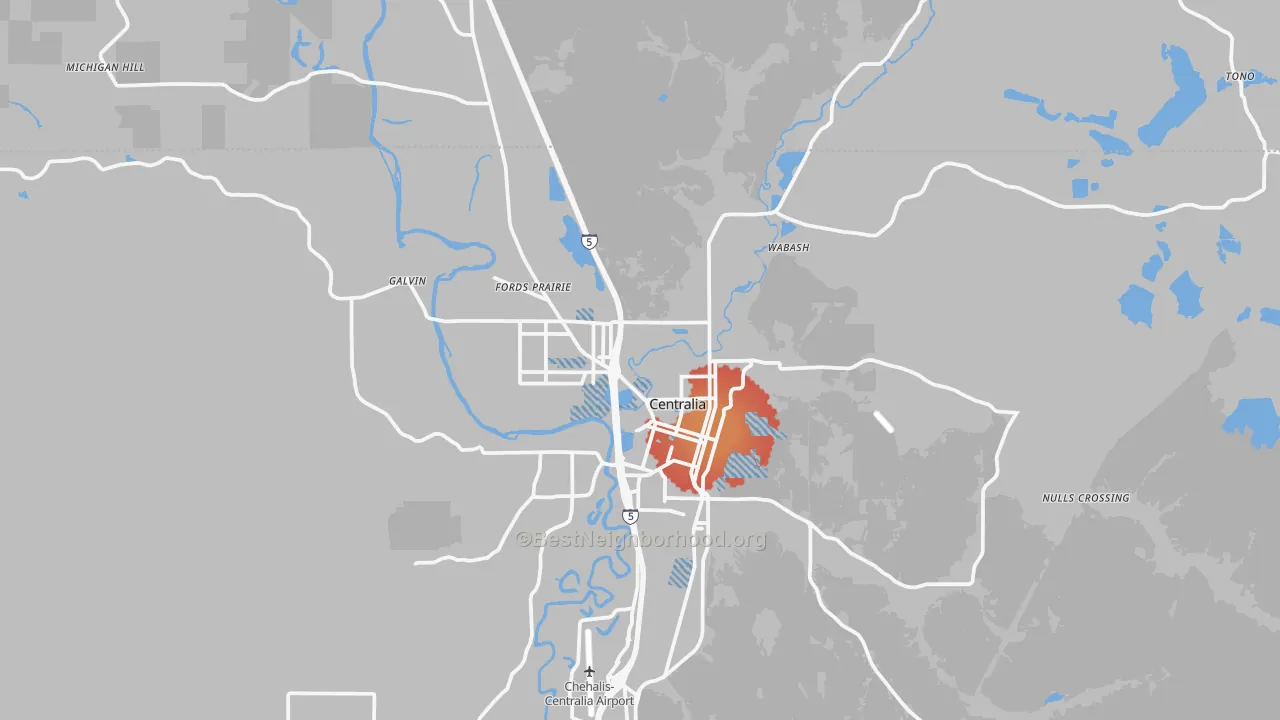 Transit Grade map of 98531, WA