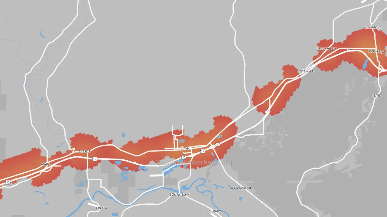 Transit Grade map of 98541, WA