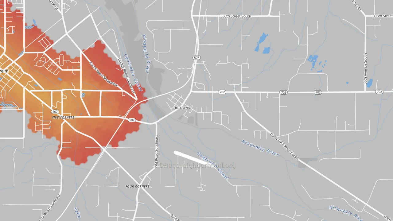 Transit Grade map of 98558, WA