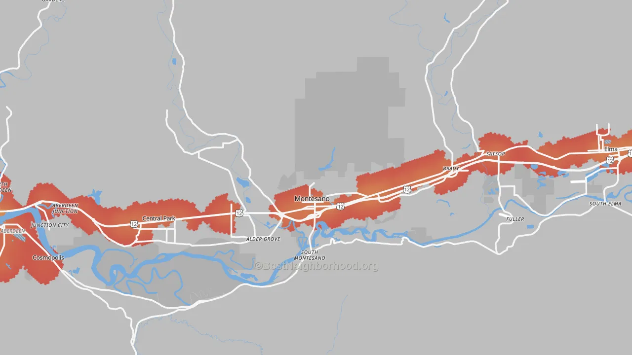 Transit Grade map of 98563, WA