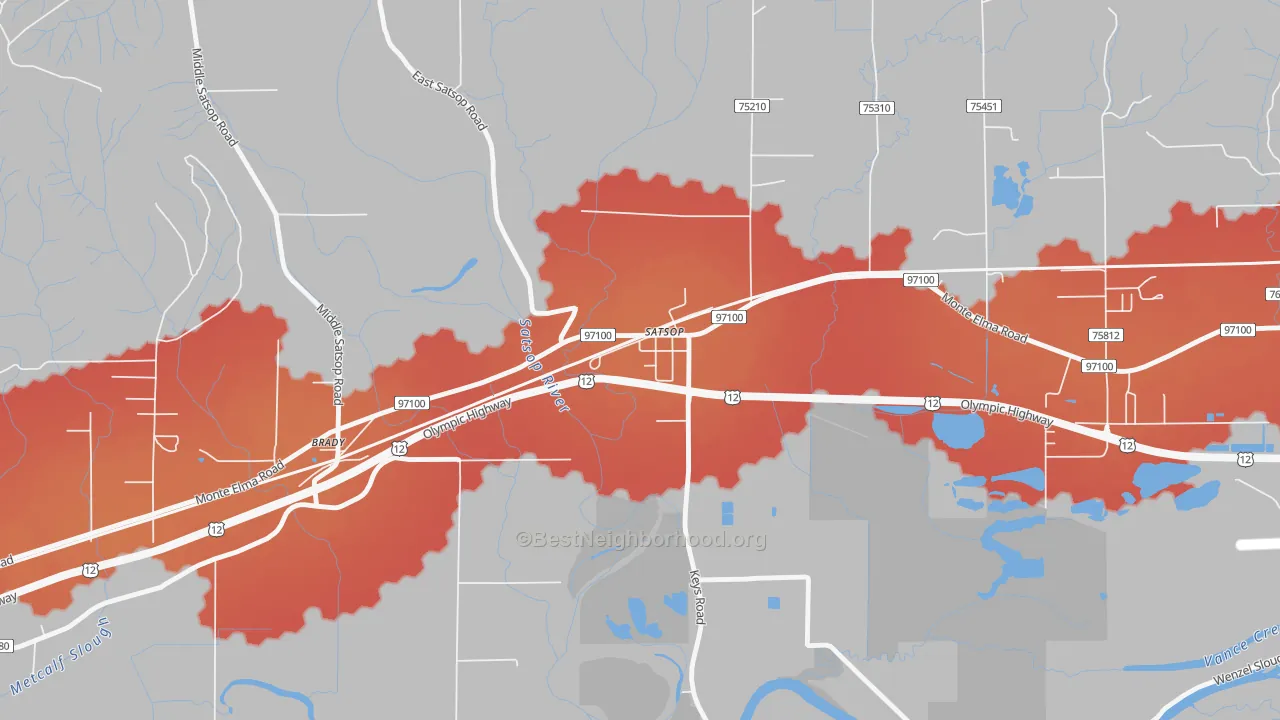 Transit Grade map of 98583, WA