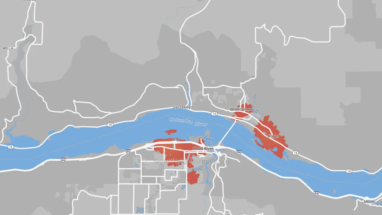 Transit Grade map of 98605, WA