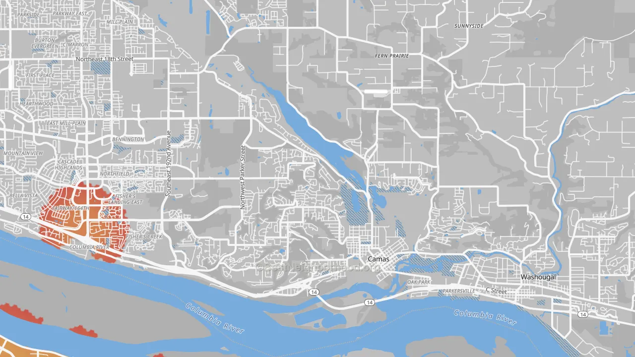 Transit Grade map of 98607, WA