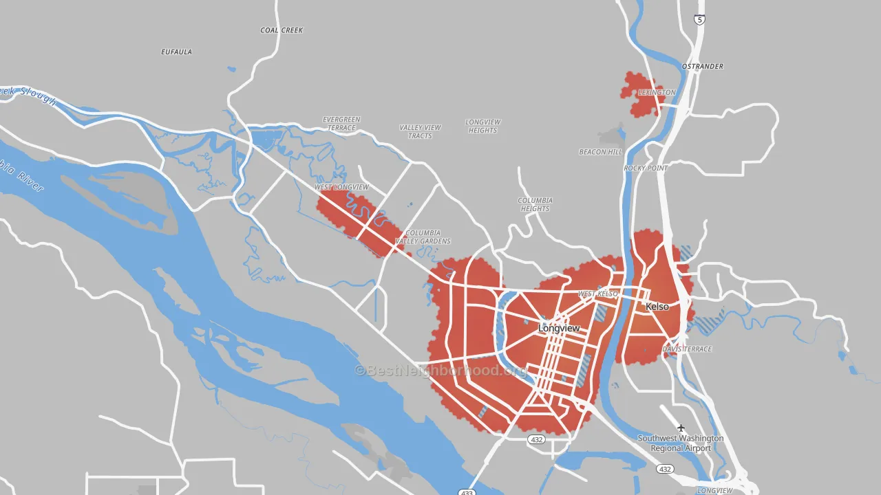 Transit Grade map of 98632, WA
