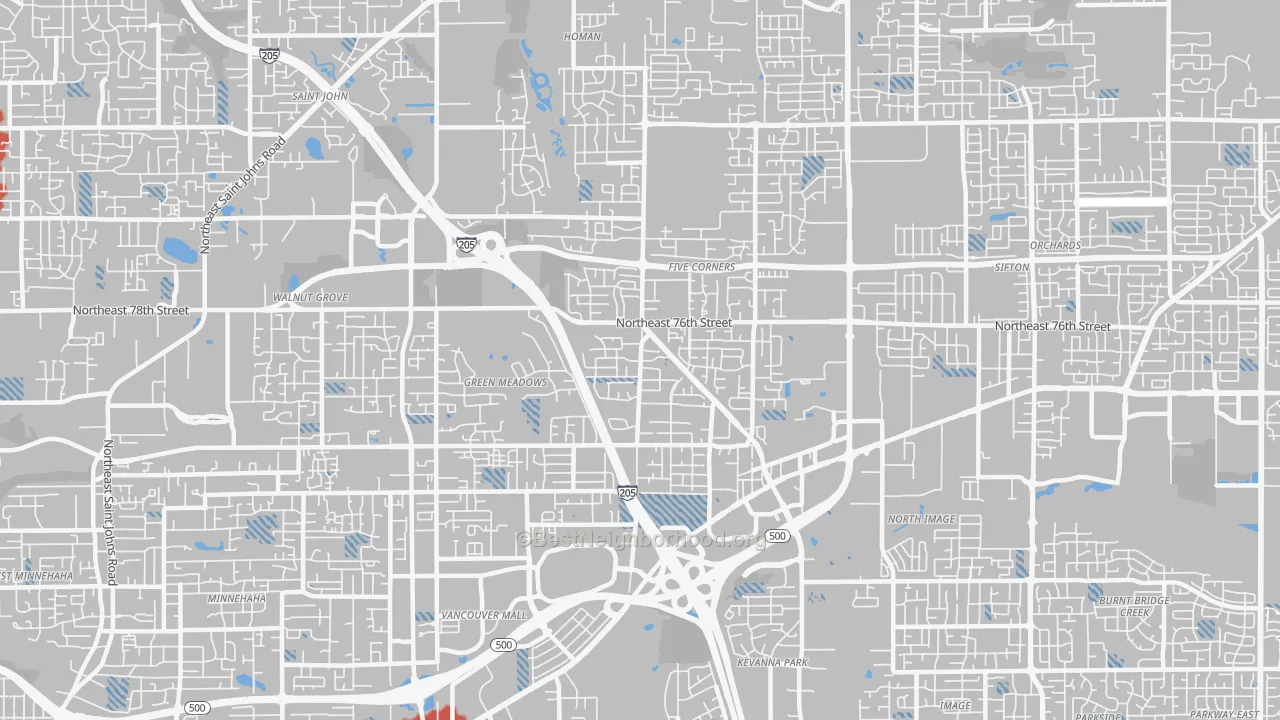 Transit Grade map of 98662, WA
