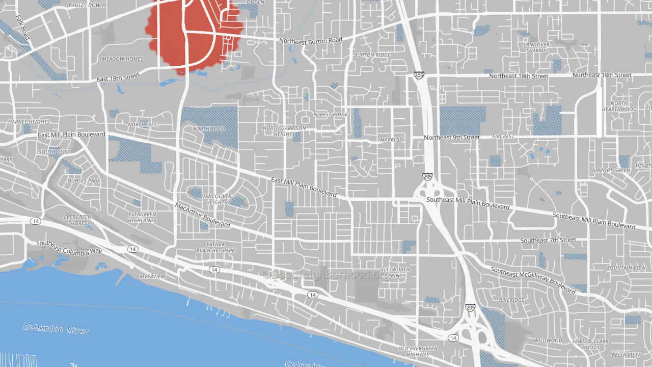 Transit Grade map of 98664, WA