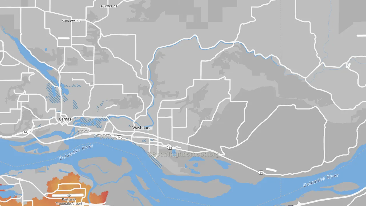 Transit Grade map of 98671, WA