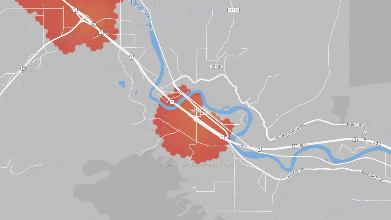 Transit Grade map of 98821, WA