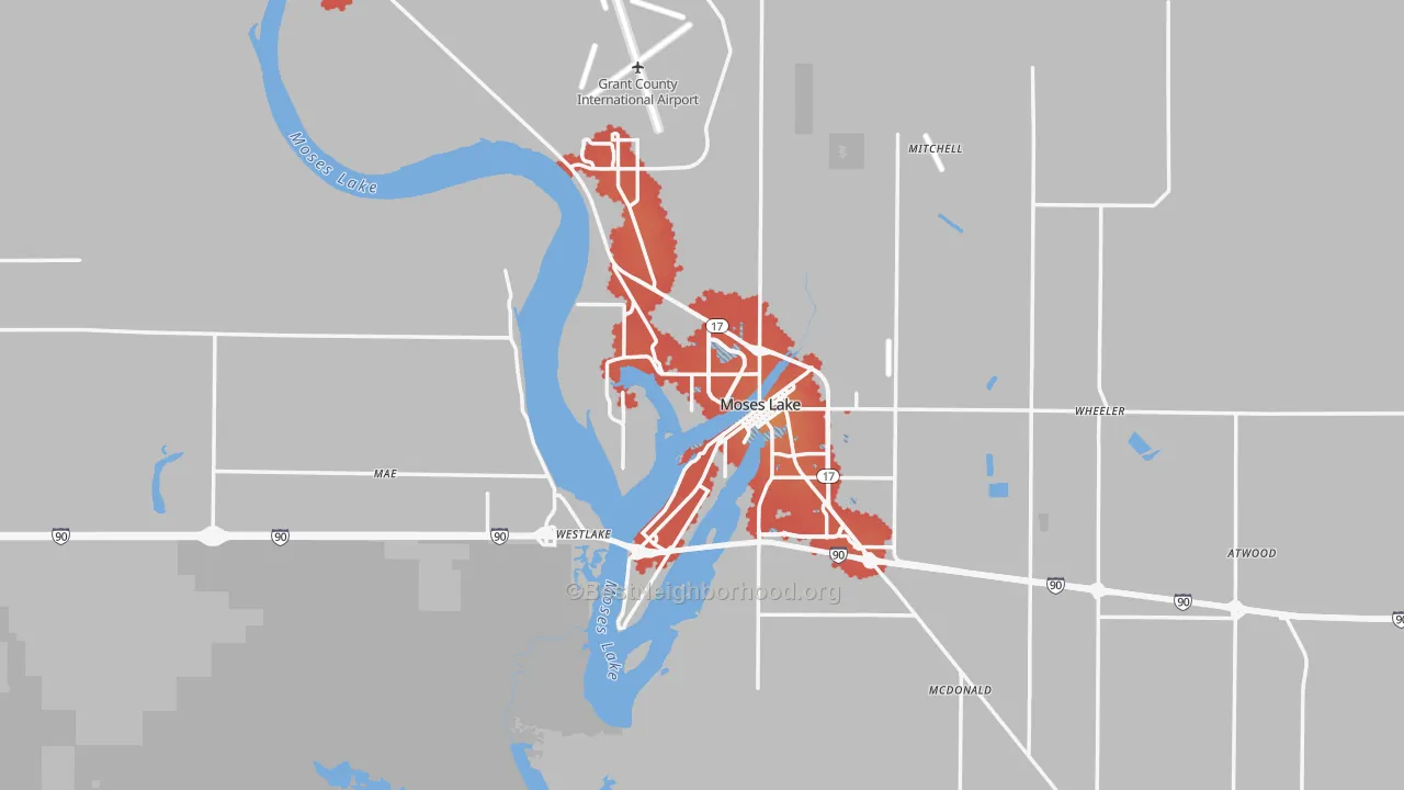 Transit Grade map of 98837, WA
