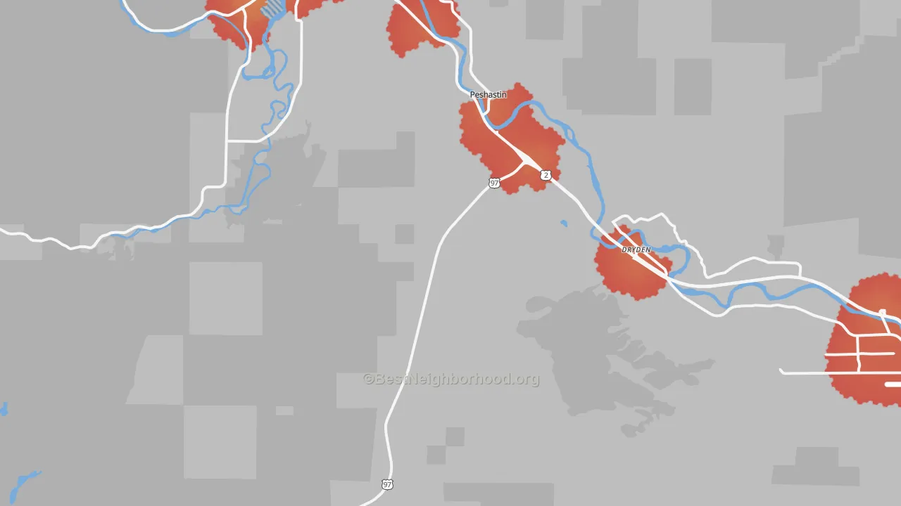 Transit Grade map of 98847, WA