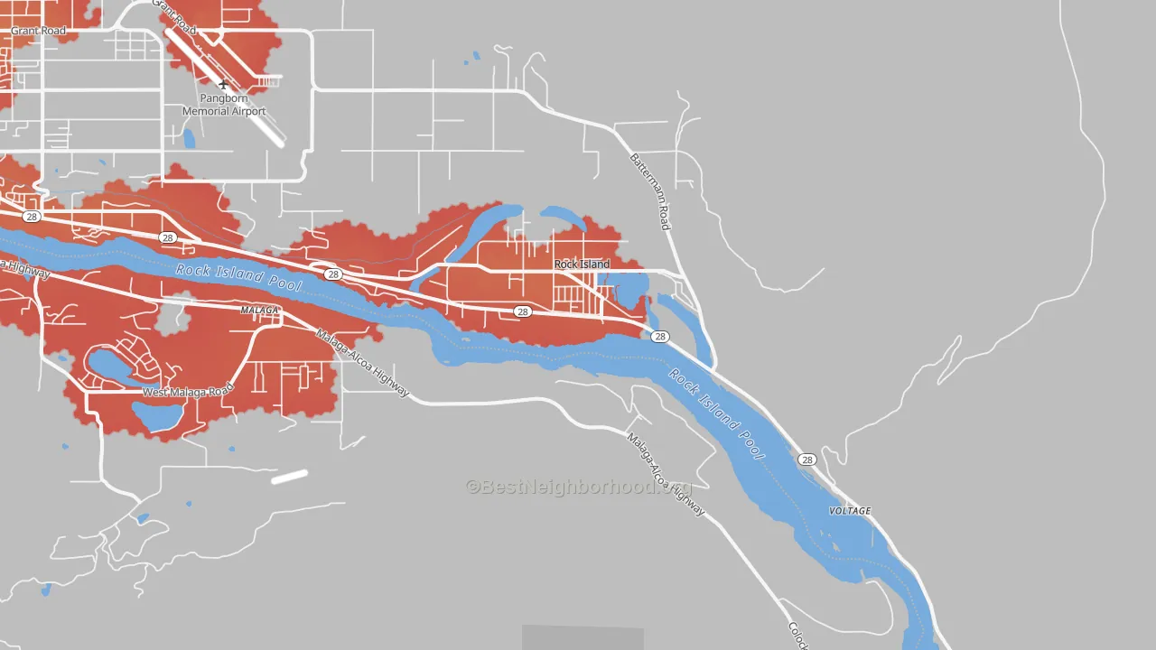 Transit Grade map of 98850, WA