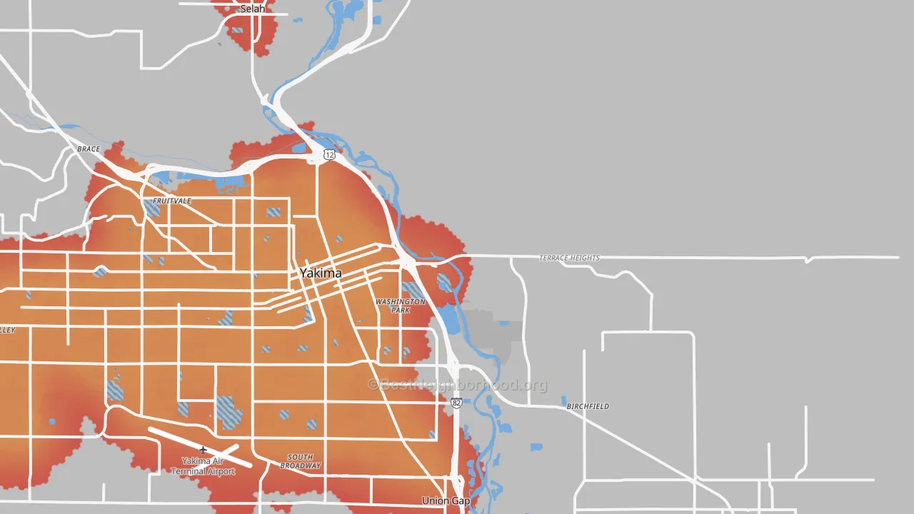 Transit Grade map of 98901, WA