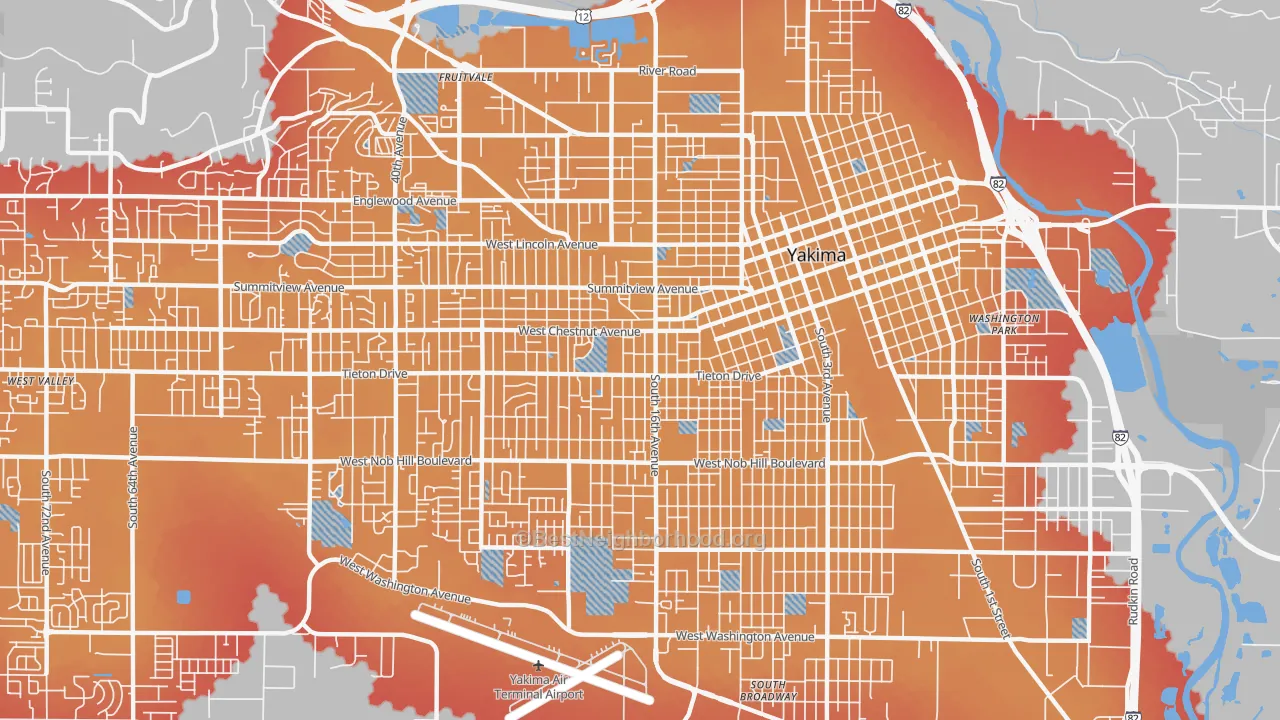 Transit Grade map of 98902, WA