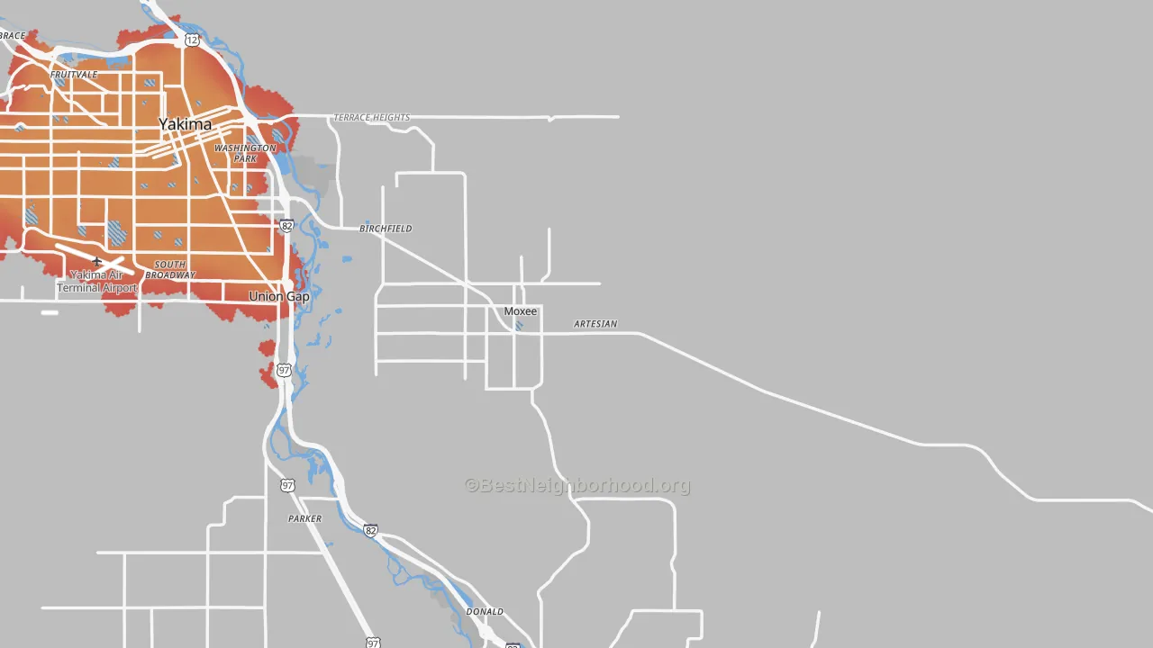 Transit Grade map of 98936, WA