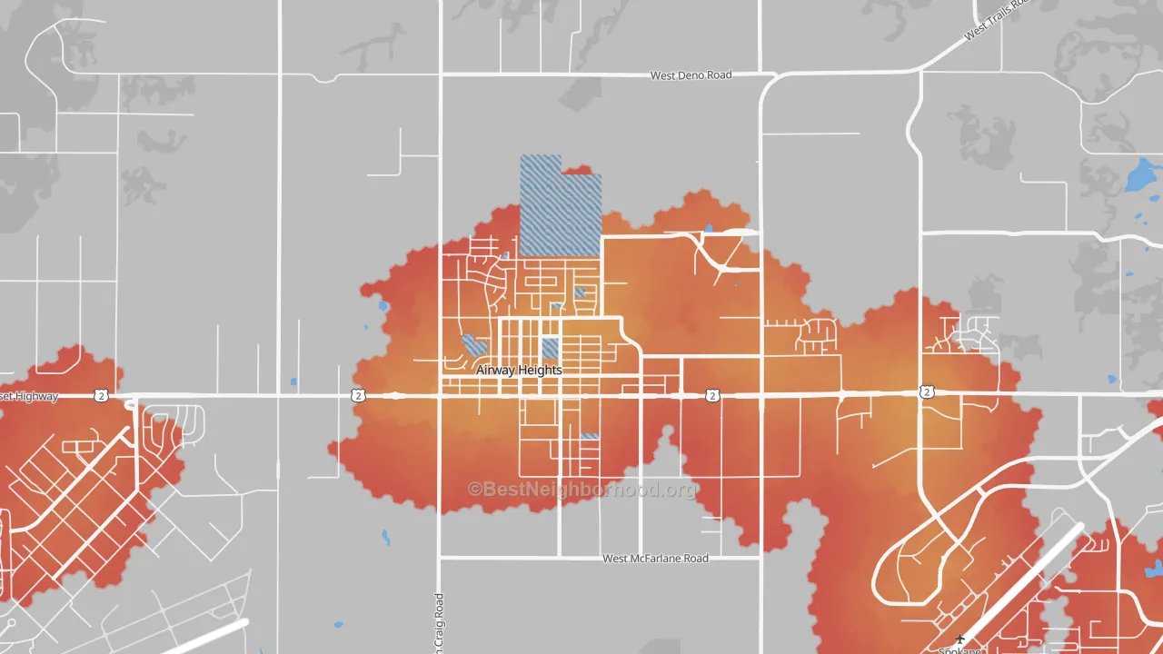 Transit Grade map of 99001, WA