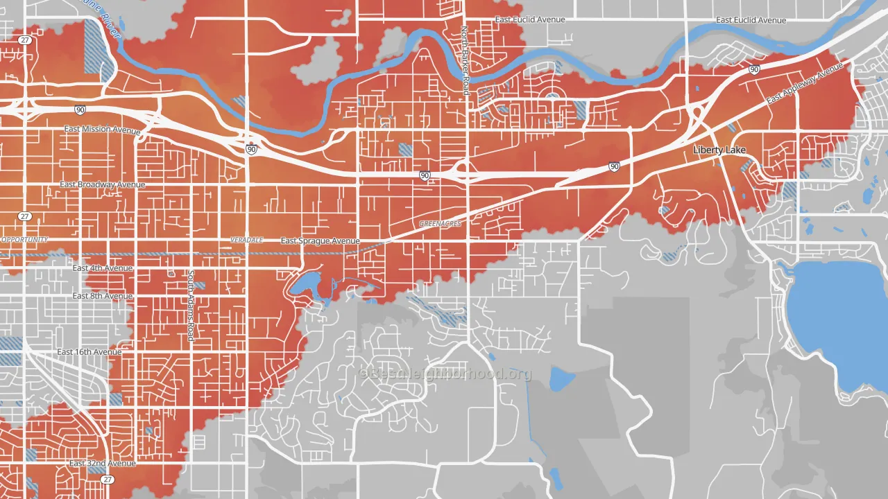 Transit Grade map of 99016, WA