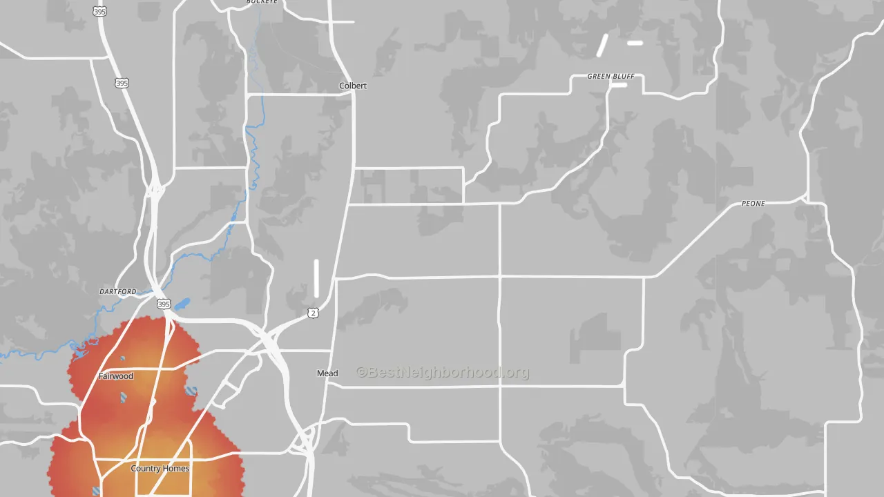 Transit Grade map of 99021, WA