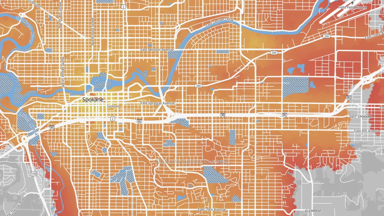 Transit Grade map of 99202, WA