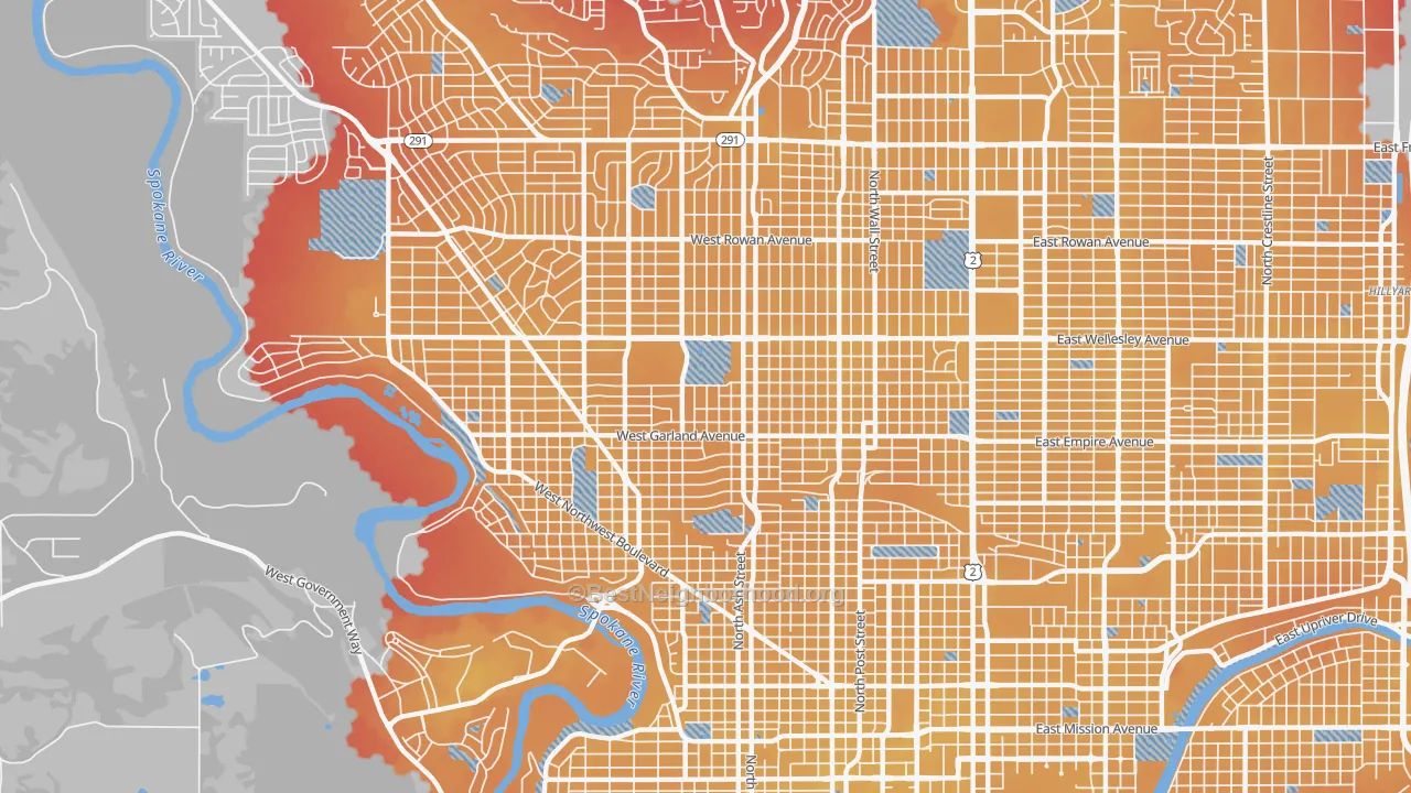 Transit Grade map of 99205, WA