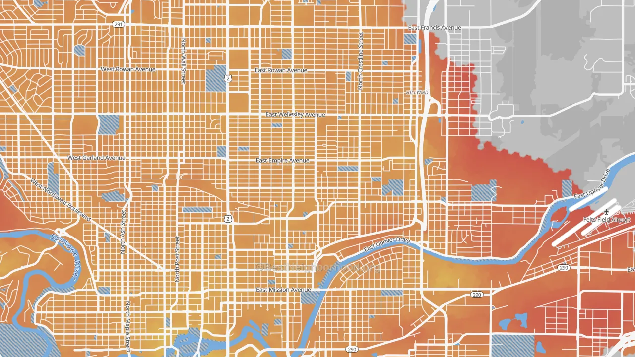 Transit Grade map of 99207, WA