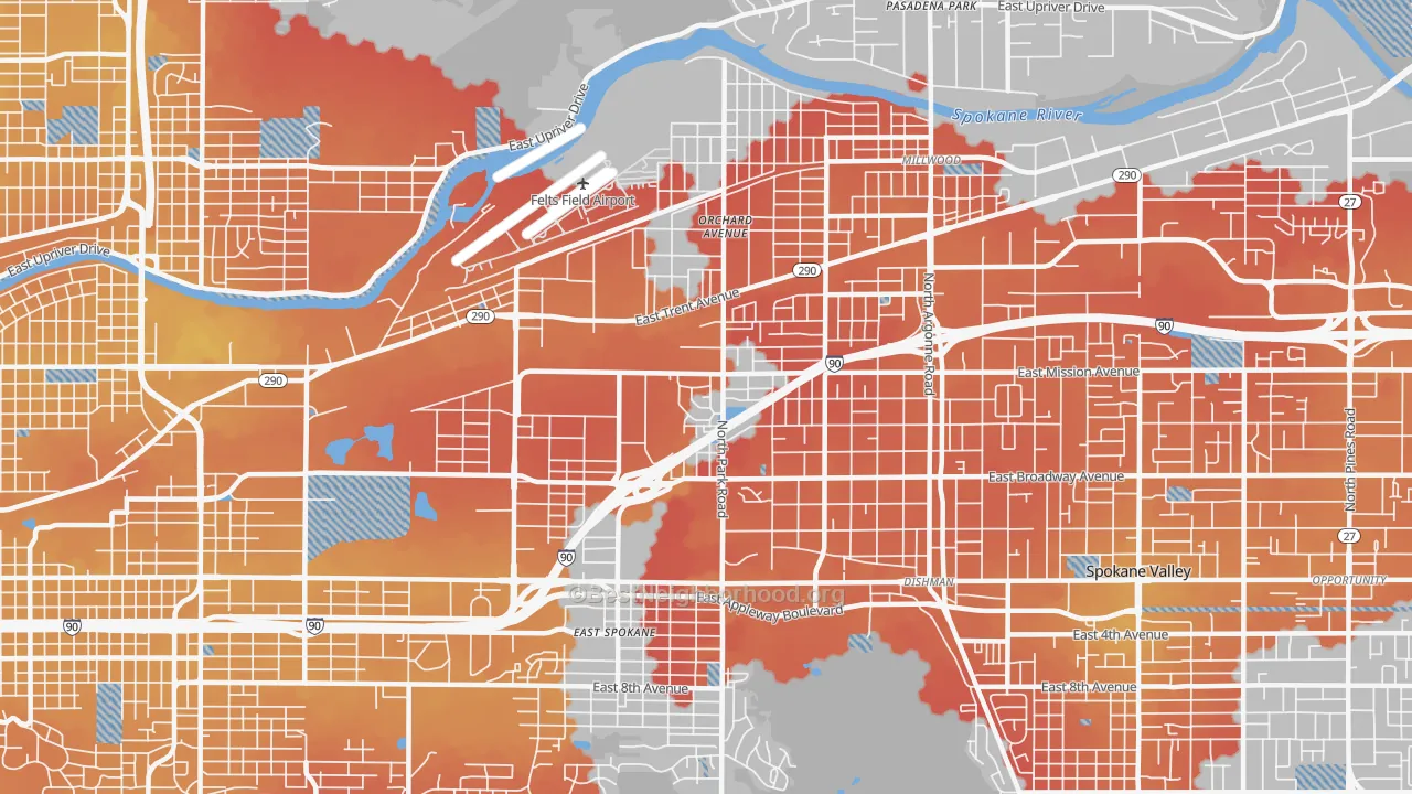 Transit Grade map of 99212, WA