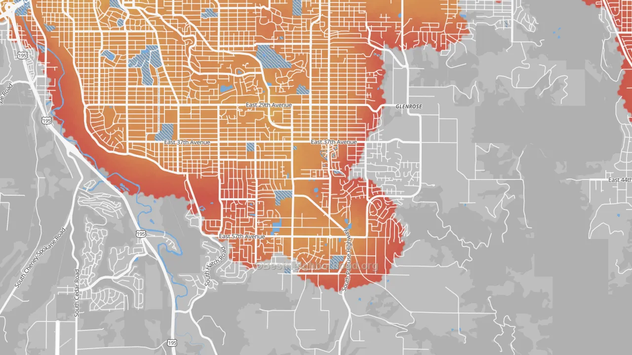 Transit Grade map of 99223, WA