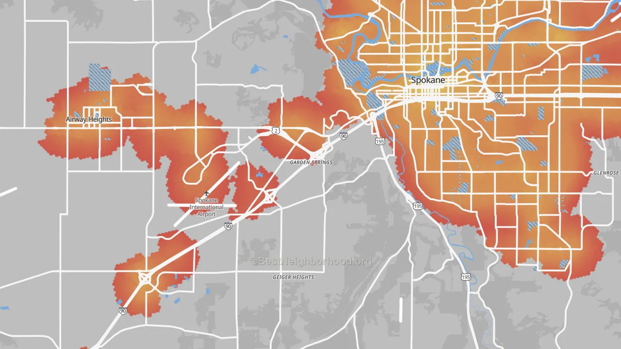 Transit Grade map of 99224, WA