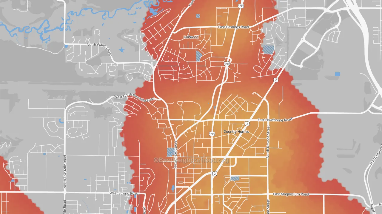 Transit Grade map of 99251, WA