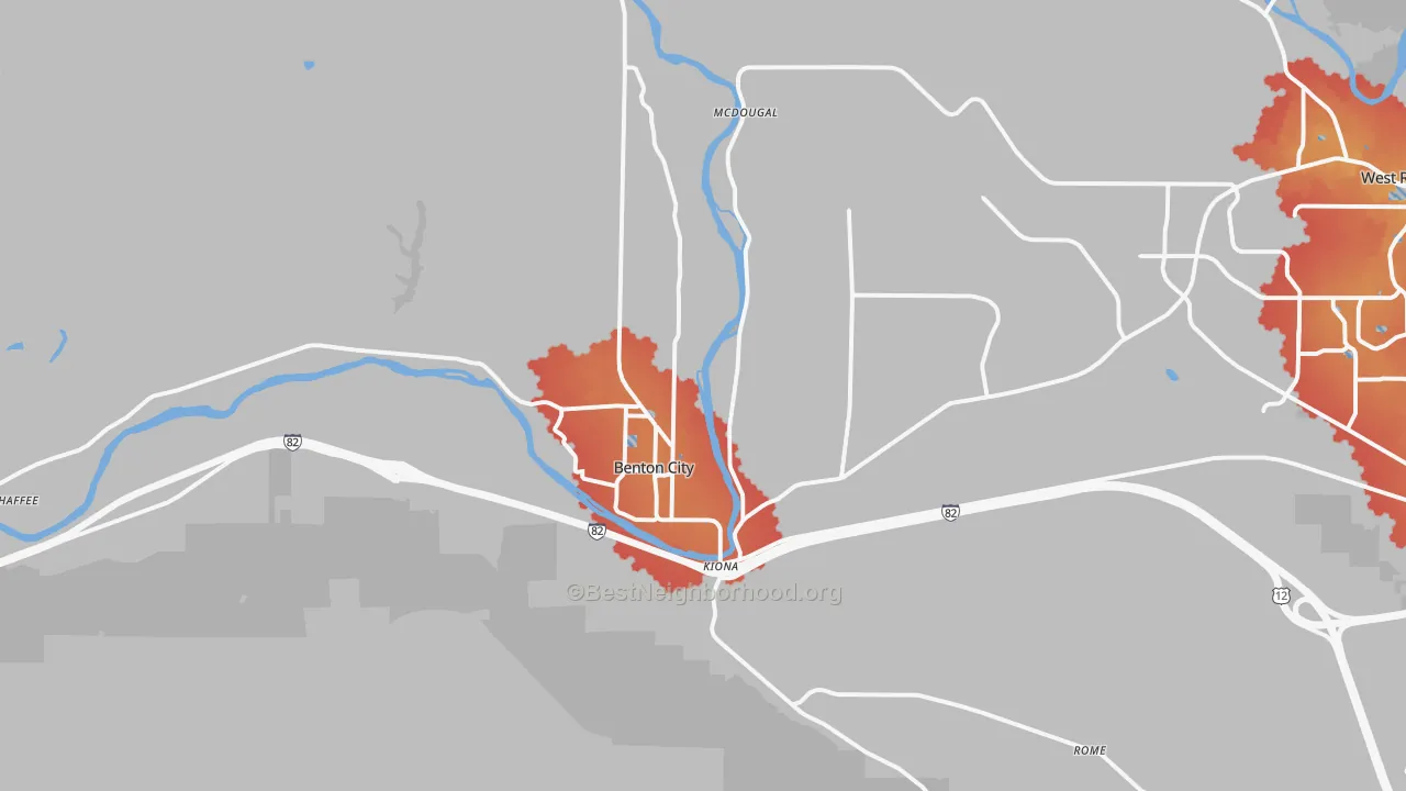 Transit Grade map of 99320, WA