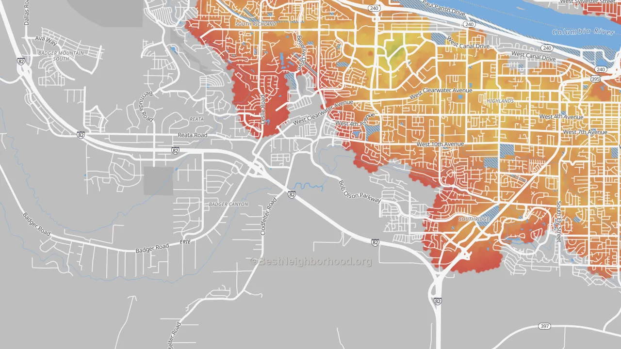 Transit Grade map of 99338, WA