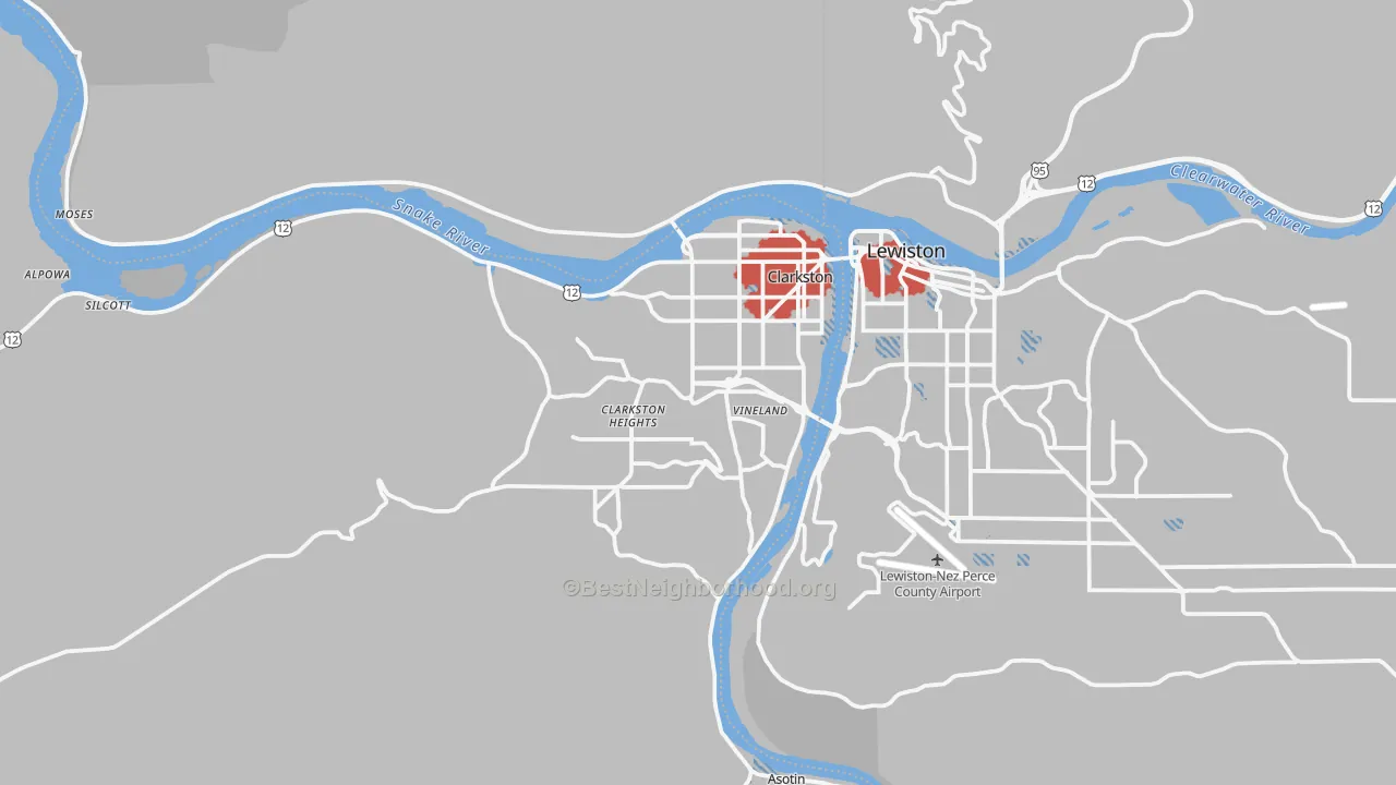 Transit Grade map of 99403, WA