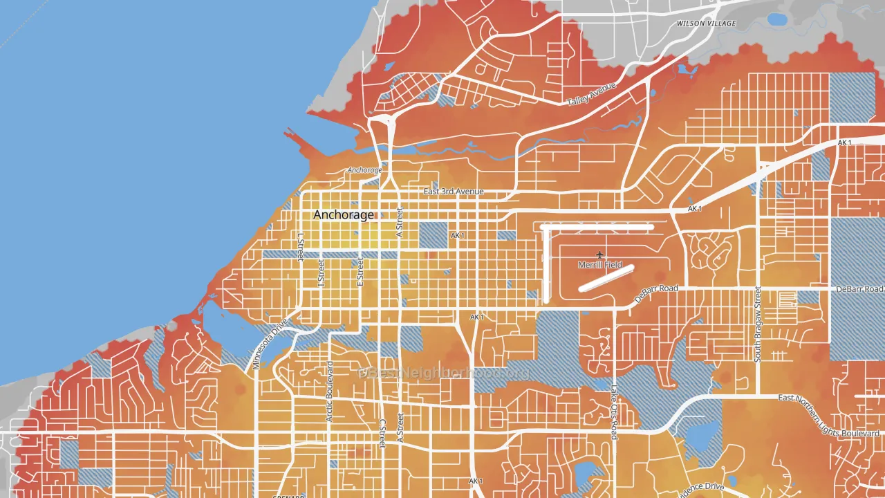 Transit Grade map of 99501, AK