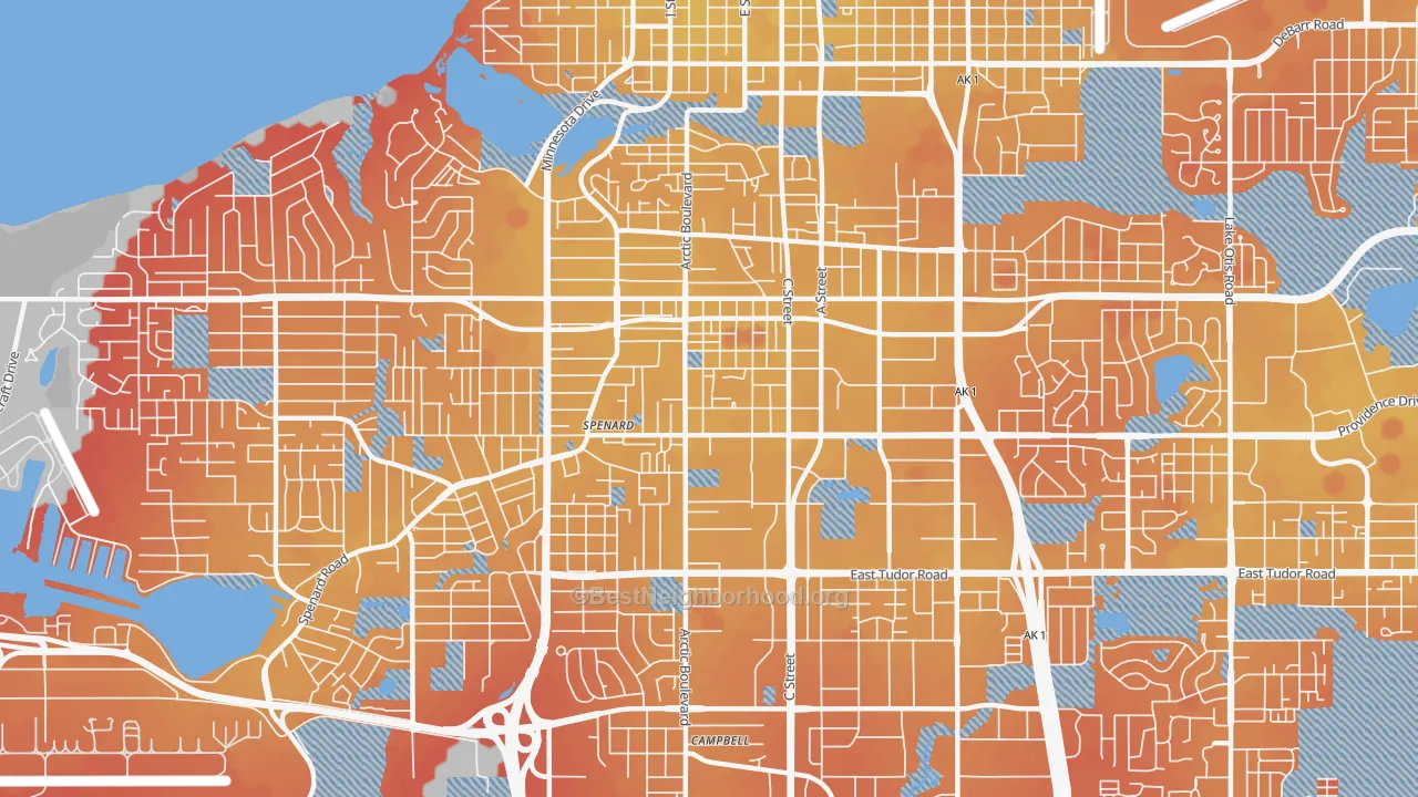 Transit Grade map of 99503, AK