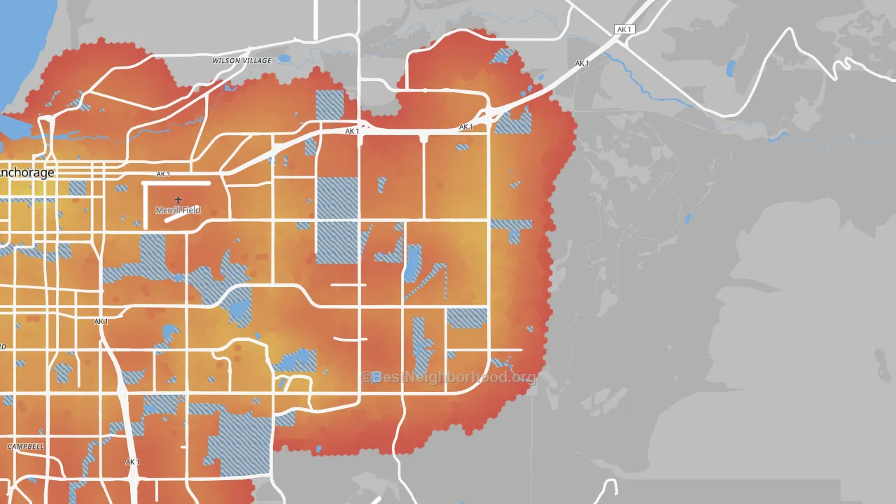 Transit Grade map of 99504, AK