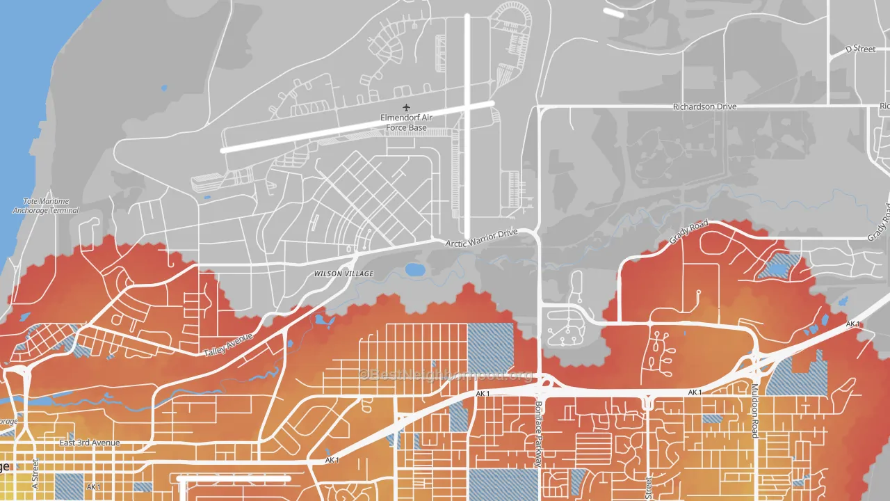 Transit Grade map of 99506, AK