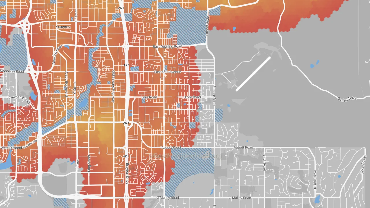 Transit Grade map of 99507, AK