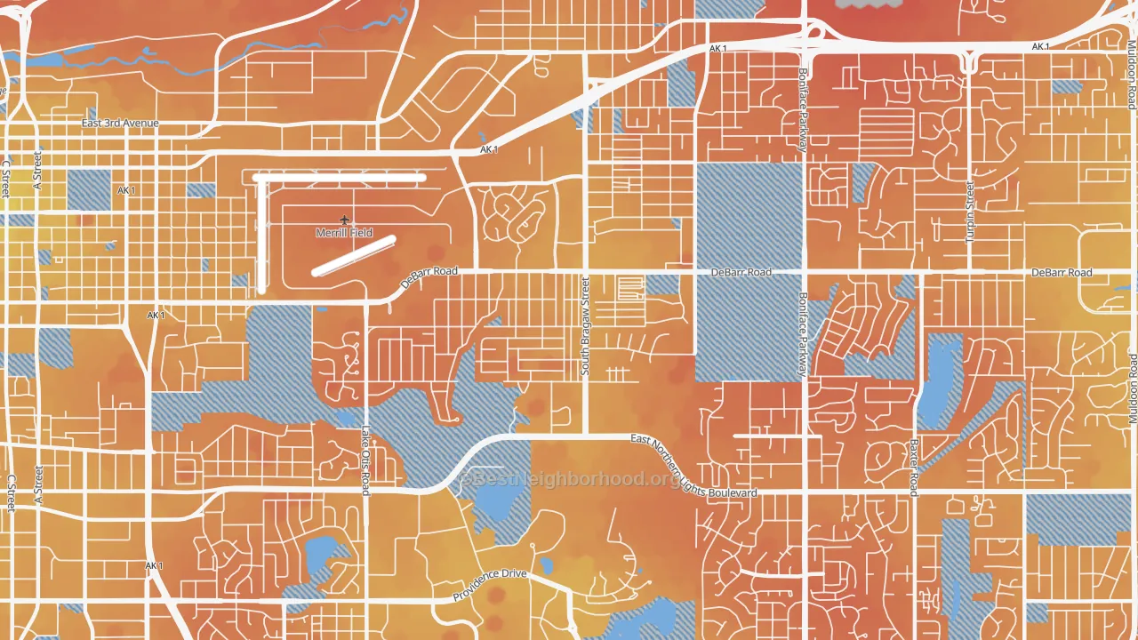 Transit Grade map of 99508, AK