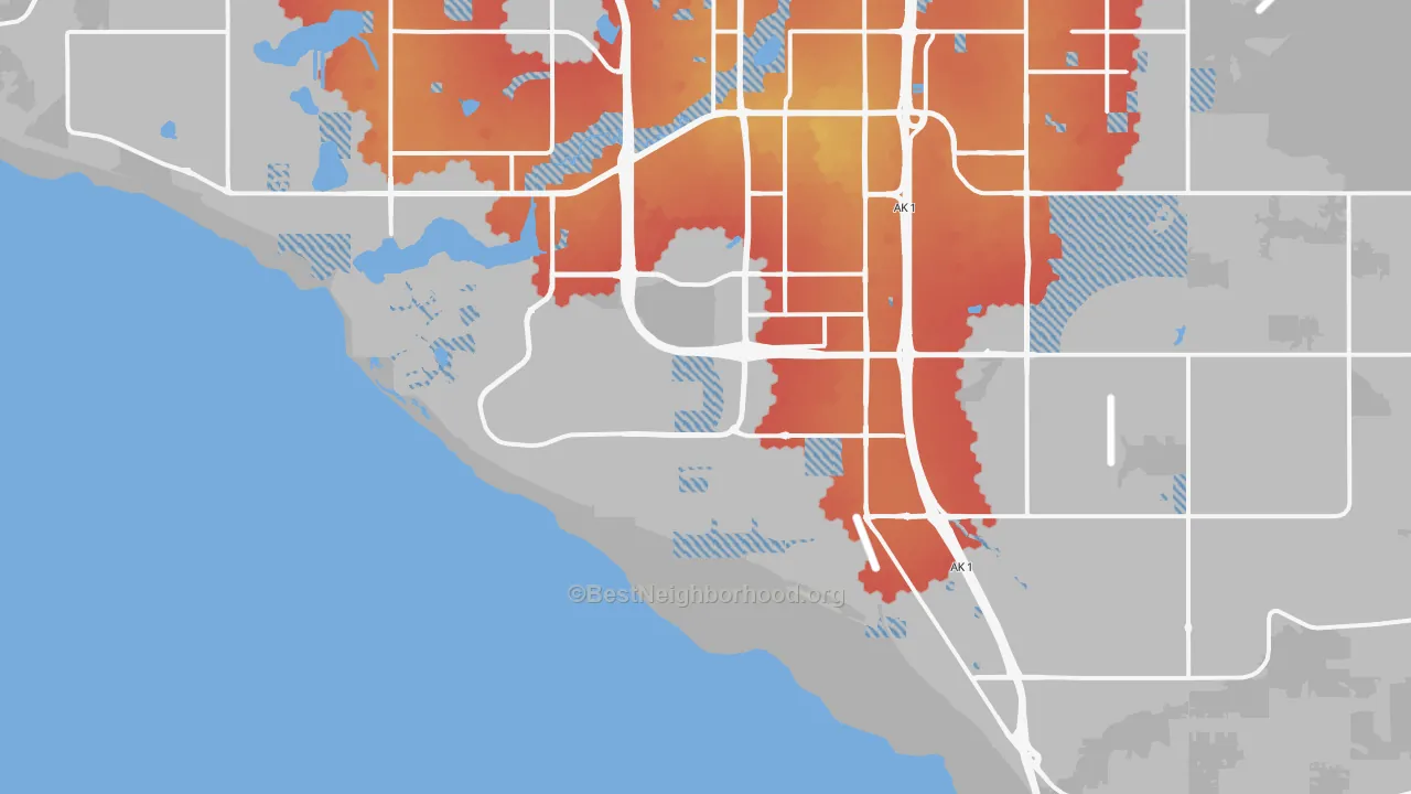 Transit Grade map of 99515, AK
